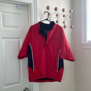 Footjoy - Dryjoys - Golf Performance Short Sleeve Light Jacket - Red / Black - M